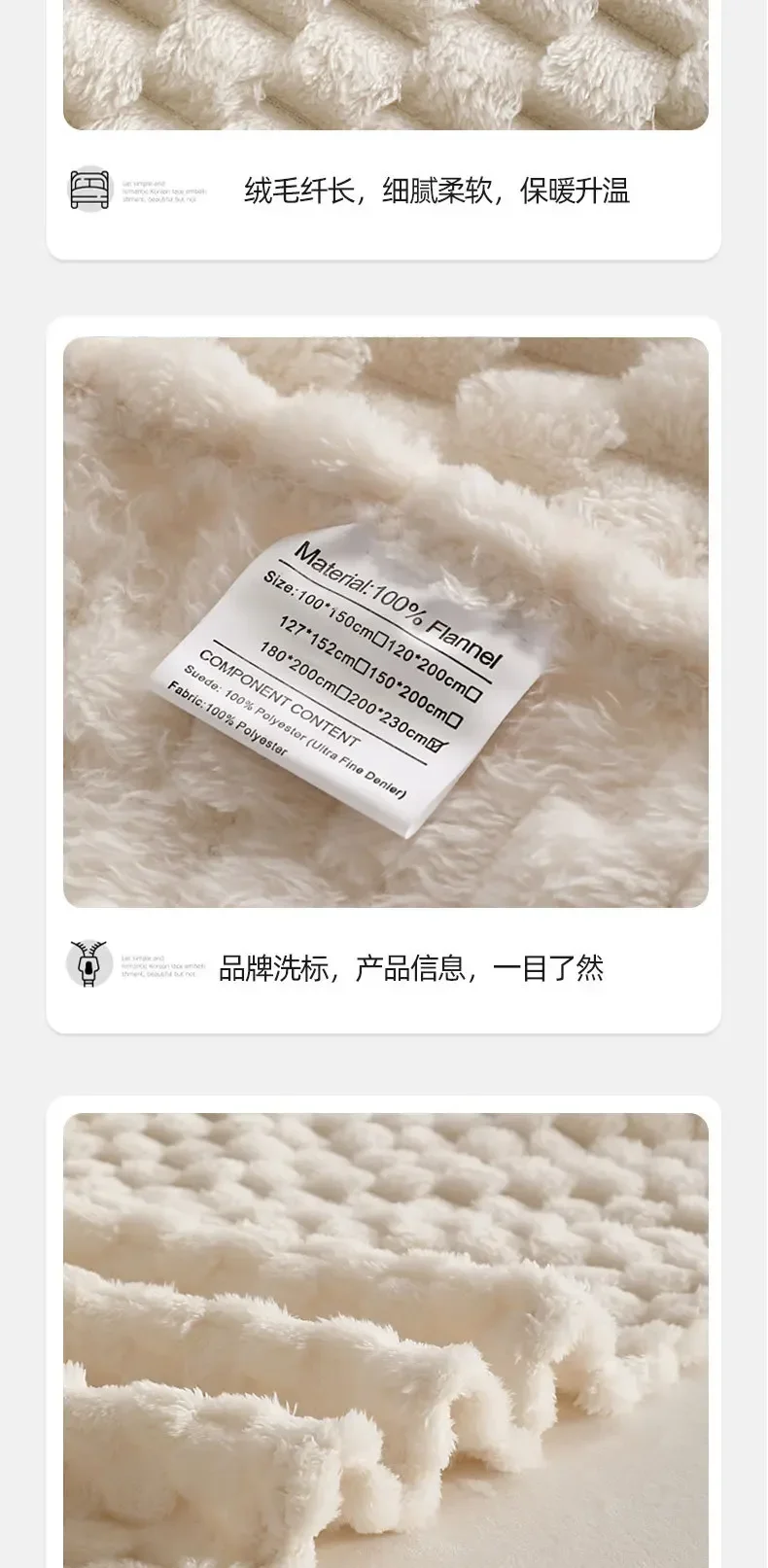 Ultra Soft Flannel Fleece Blanket - Large Warm Throw for Sofa or Bed Gray