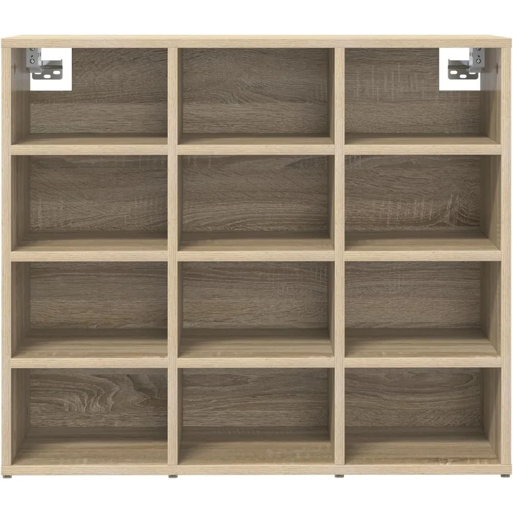 خزانة أحذية خشبية هندسية من سونوما أوك مع مساحة تخزين ورف، موديل 808714