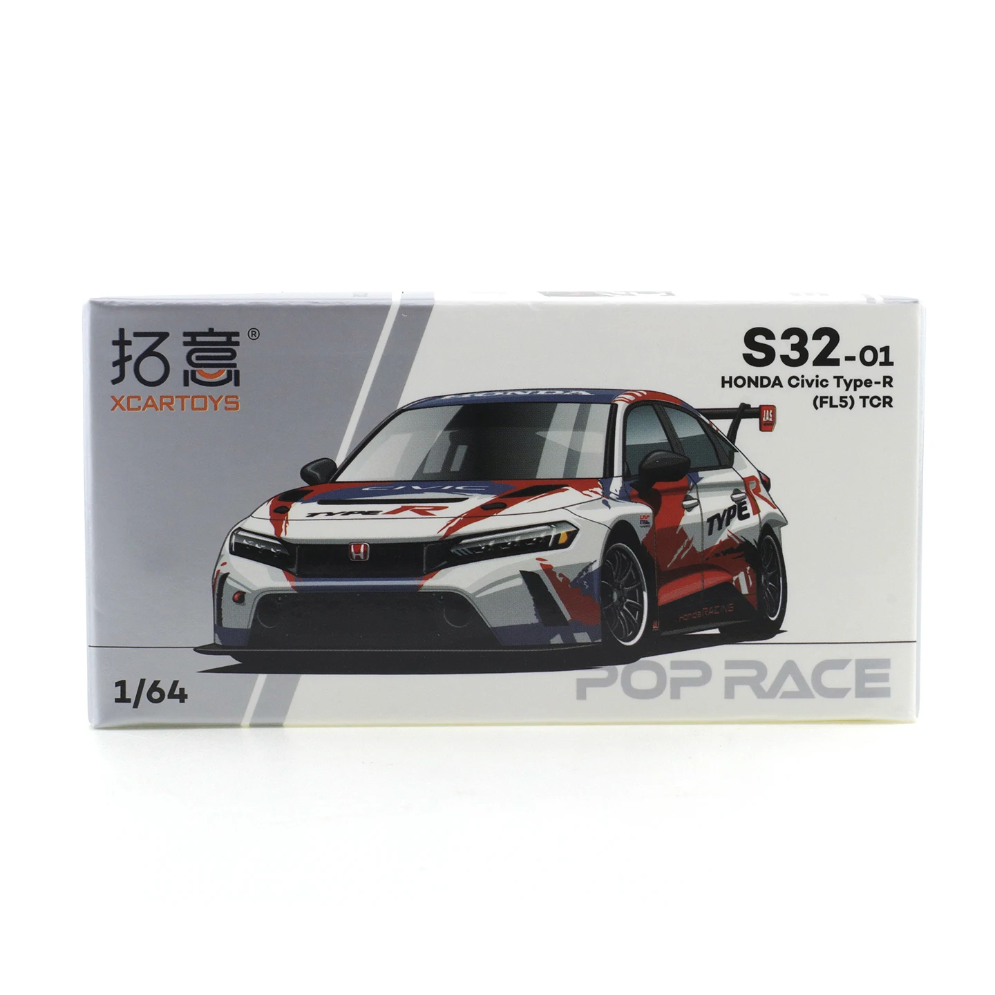 XCARTOYS POP RACE 1/64 HONDA Civic Type-R TCR (FL5) Car Alloy
