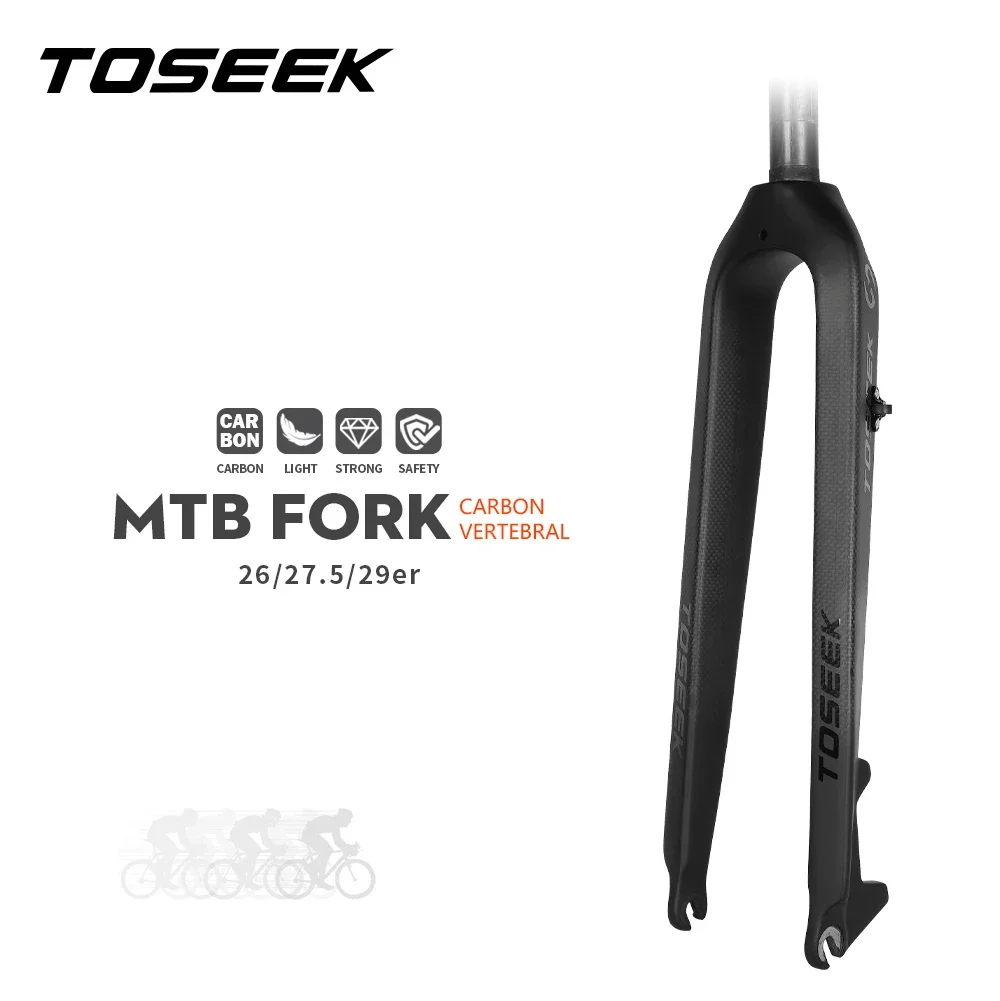 

TOSEEK Carbon Fork 26 27.5 29 Mountain Bike Fork Ultralight Carbon Fiber MTB Forks Fit Disc Brake Bicycle Accessories