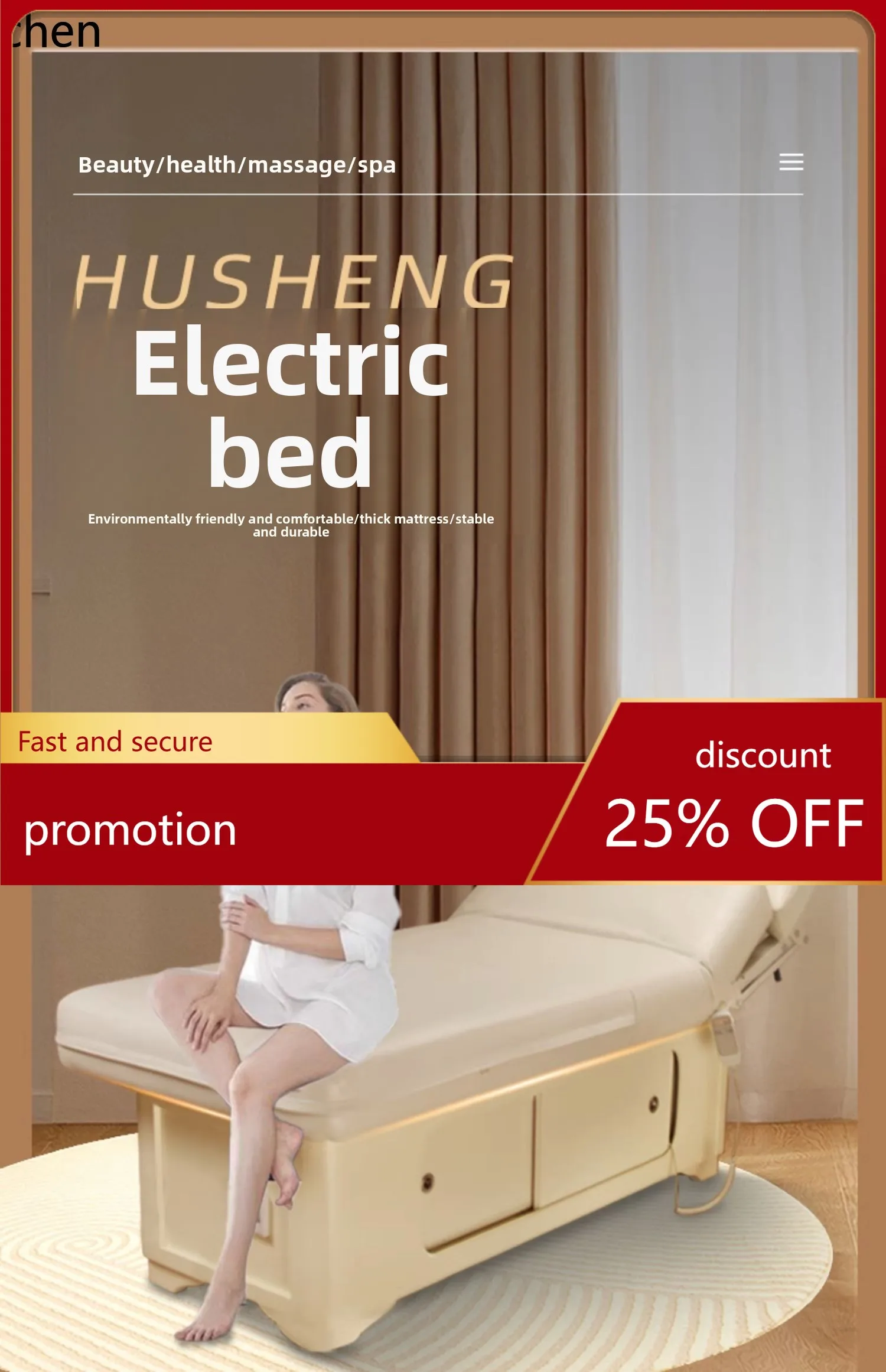 

CZ Electric Beauty Salon Special High-end Massage Bed Fully Automatic Lifting Bed SPA Beauty Bed Solid Wood