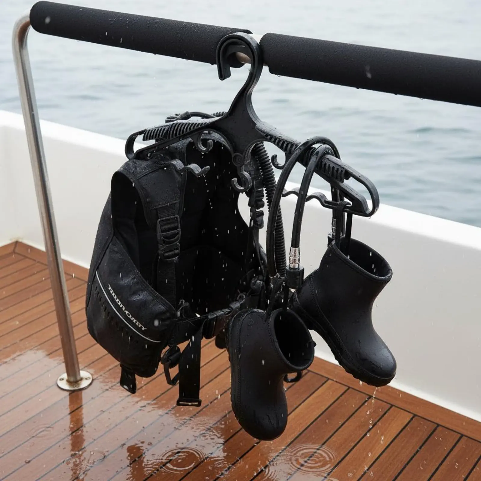 

BCD Hanger Space-Saving Wetsuit Hanger Diving Gear Organizer Easy to Dry Sports Storage Multi-Hook Design for Divers, Travel