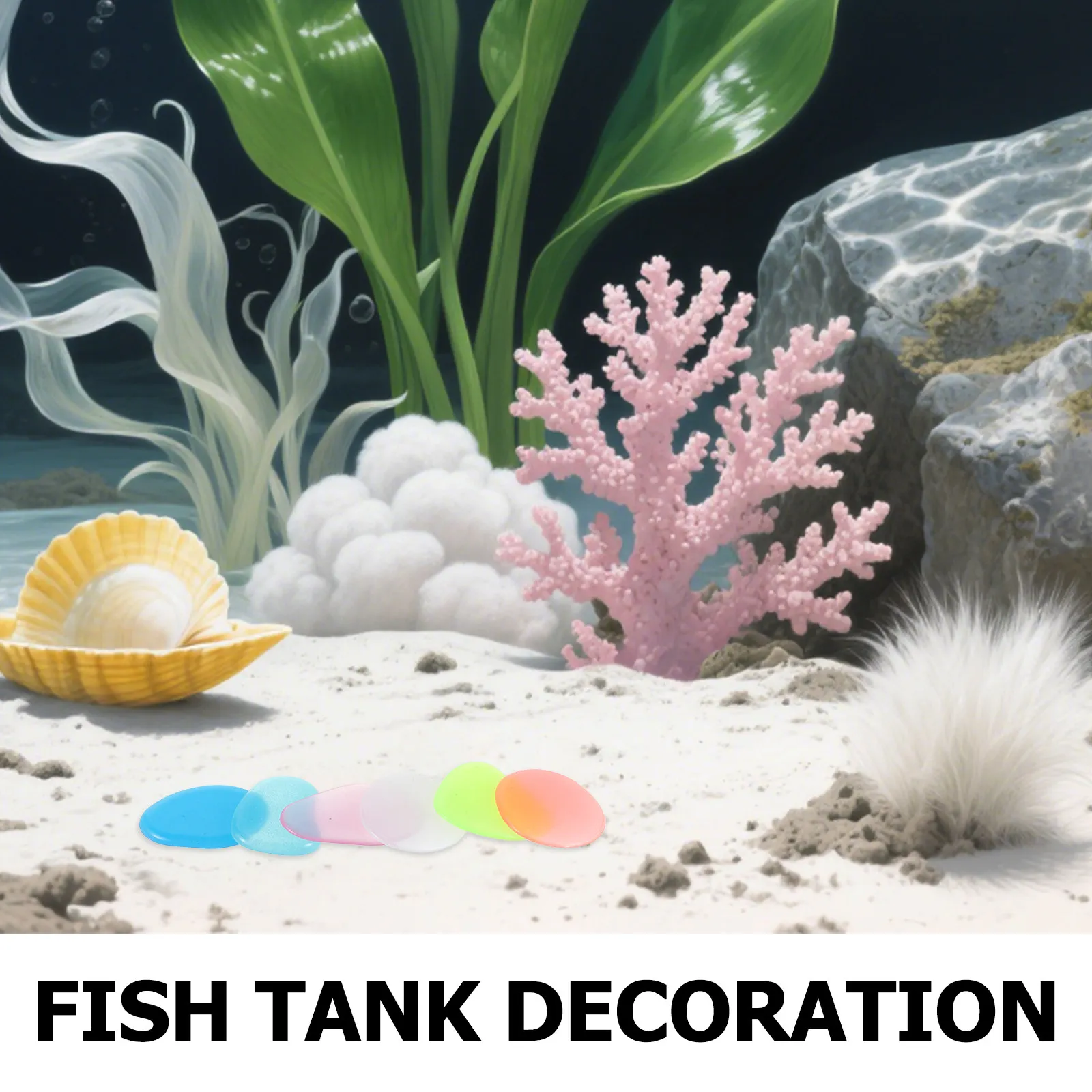 100Pcs Glow in The Dark Pebbles Colored Resin Luminous Stones Garden Aquarium Outdoor Decorative Landscape Rocks