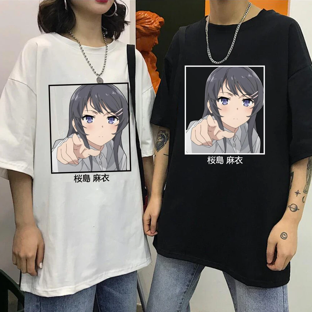 

New in Harajuku Japan Anime Sakurajima Mai T Shirt Men Manga Unisex Streetwear T-Shirt Casual Short Sleeve Oversized Tshirt Homm