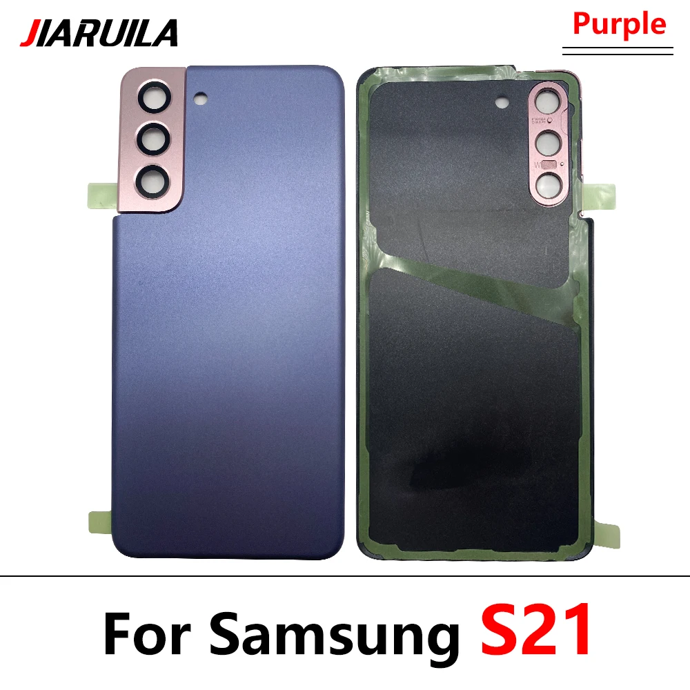 NEW Battery Back Cover Rear Door Replacement Housing Case With Glue Adhesive With Camera Lens For Samsung S21 / S21 Plus