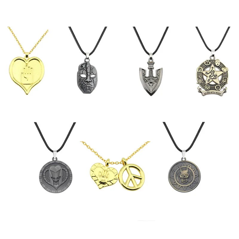 Anime JOJOS BIZARRE ADVENTURE Necklace Red Stone Of Aja Cosplay Pendant Necklace Chain Choker Necklaces Charms Jewelry Women Men