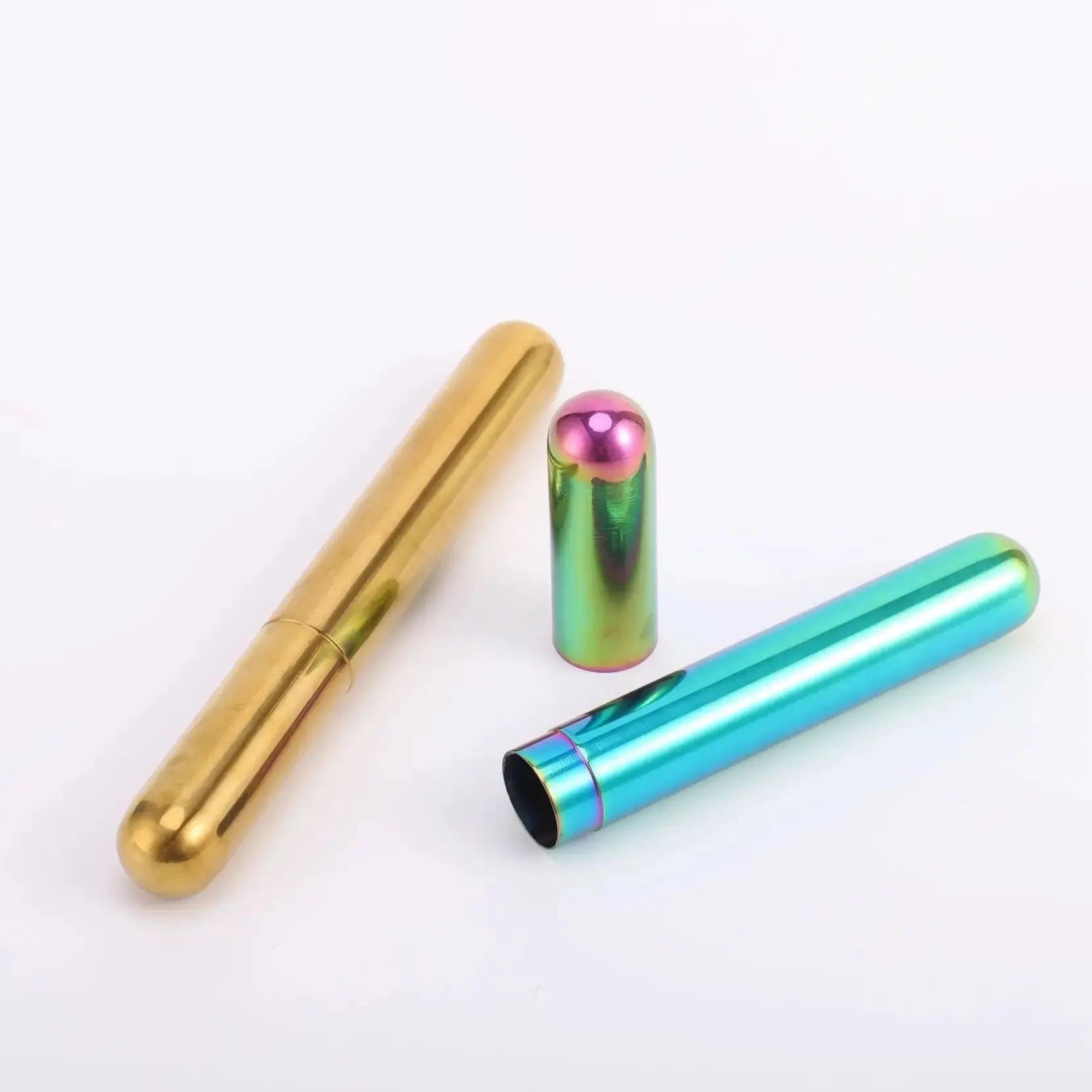 Portable Stainless Steel Cigar Tube Case Single Pipe Storage Tube