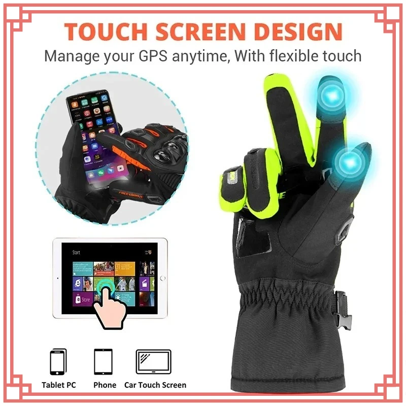 

Winter Motorcycle Gloves Waterproof Gant Moto Warm Men Full Finger Moto Gloves Touch Screen Guantes Motorbike Riding Gloves