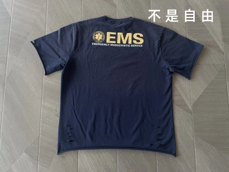PROJECT G/R Summer Washed Vintage Lettered Small Print Printed Round Neck Short Sleeve Loose Fit T-Shirt Grailz Protocol Index