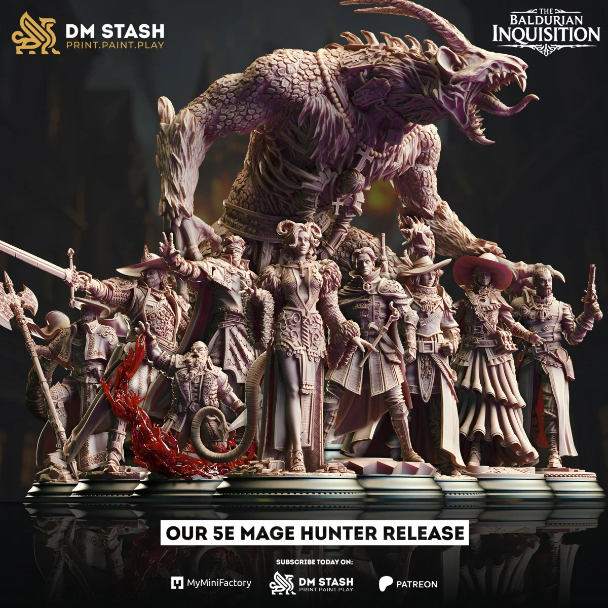 

Dnd Miniatures Figures 3d Printing [Trial Court] Dwarf Blood Mage, Human Assassin Gunner Court Knight DND Chess Board Game