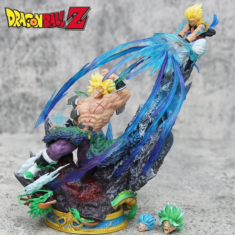 Anime Dragon Ball Figures Broly Vs Gogeta Figure Models 19cm Pvc Statue Dolls Collection Toy Desk Decoration Toys Kids Gifts