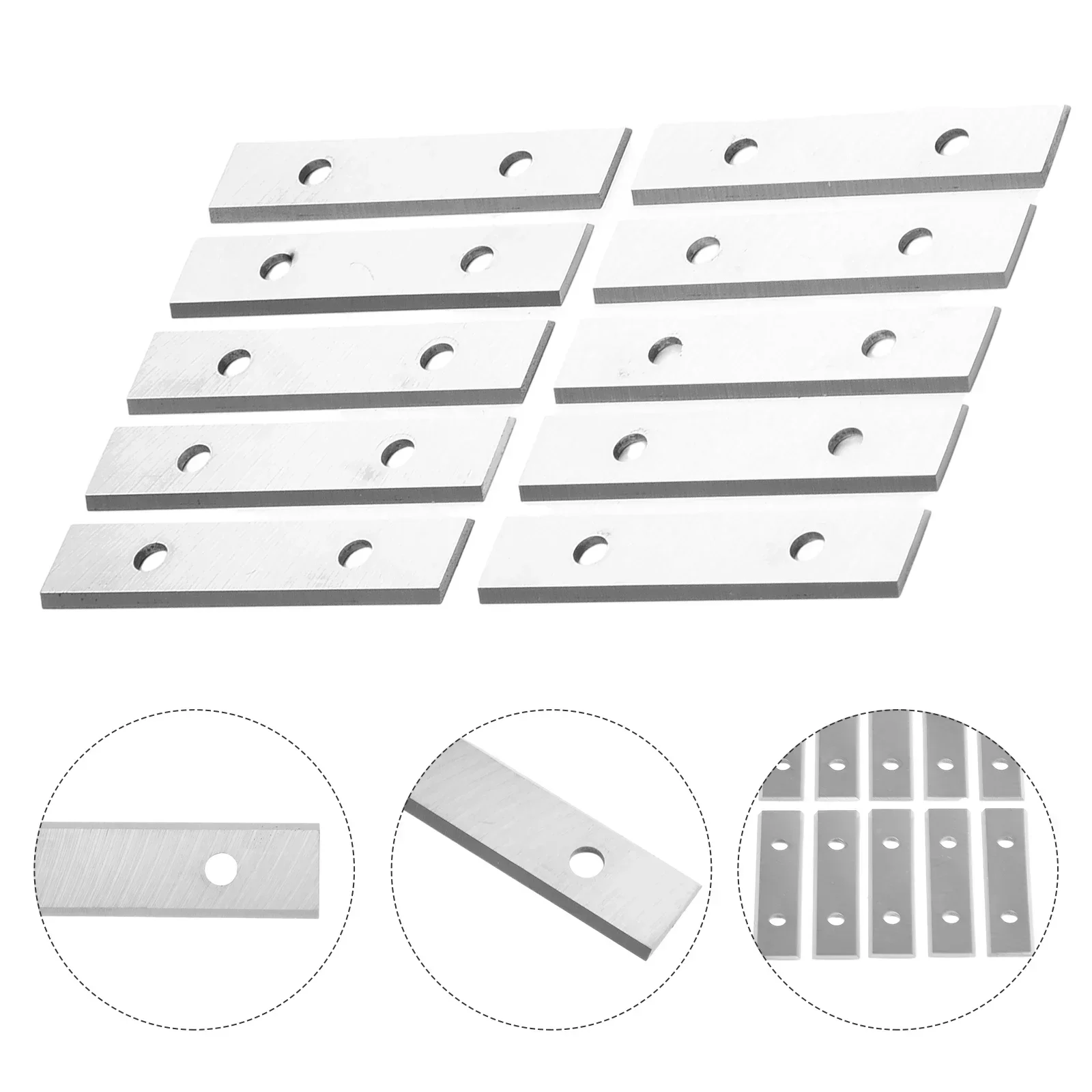 10pcs Carbide Reversible Insert Cutter 50x12X1.5mm Carbide Inserts Cutter Blades Rectangle Double Edged Replacement Blades Tools