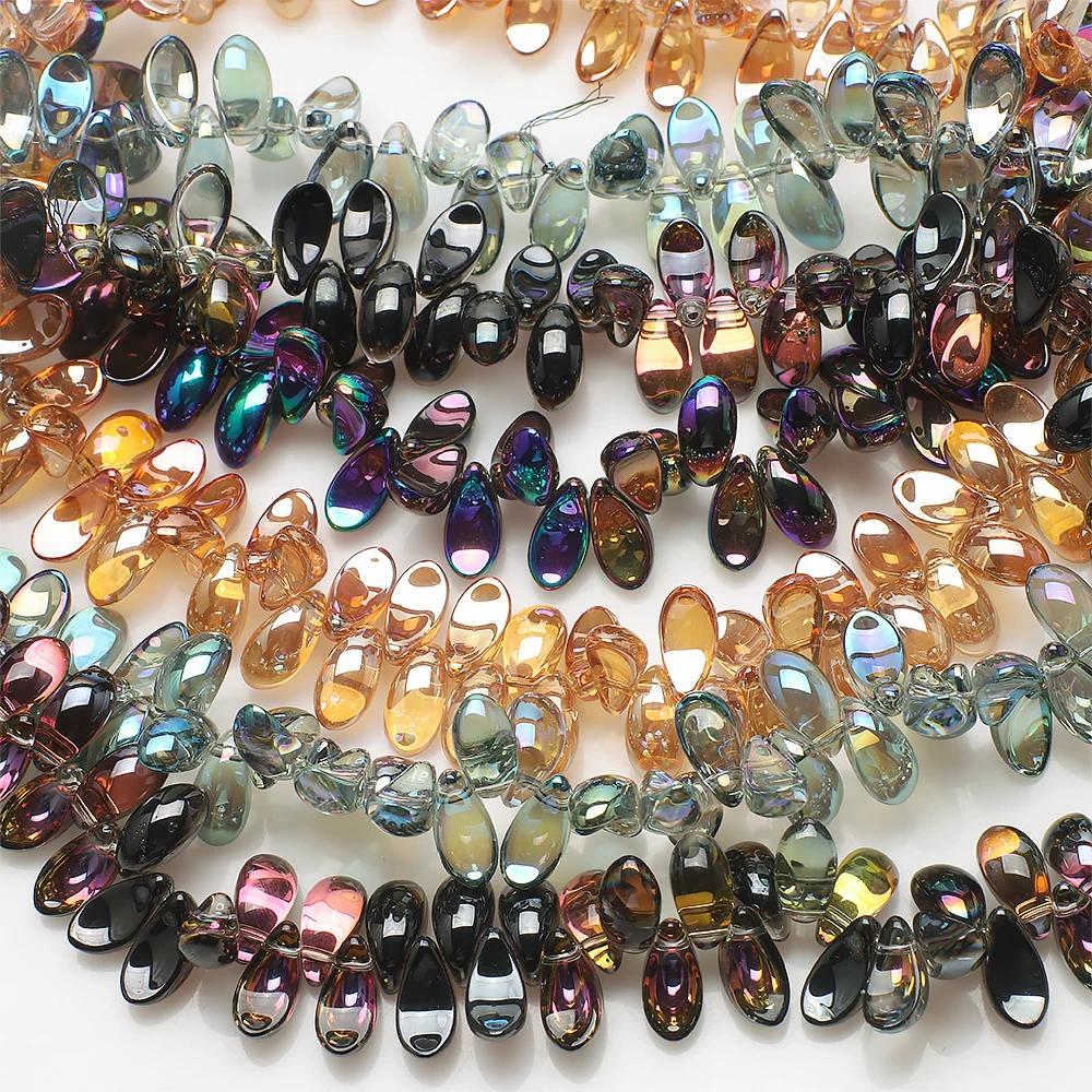 50 Stück 6 x 12 mm Glas-Halbmond-Kristall-Tropfen-Anhänger, lose Perlen für Schmuck, Basteln, Lieferant, Herstellung von Charms, Ohrringen, Halsketten, DIY