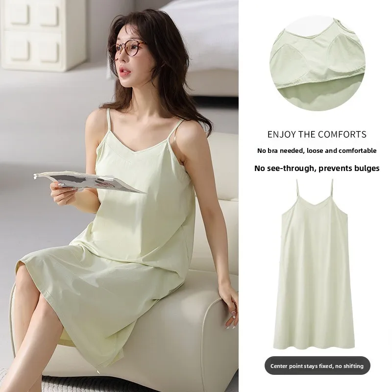 

Женская летняя ночная рубашка Sp Dr с регулируемым плечевым ремнем и накладкой на грудь, удобная дышащая SpwearE