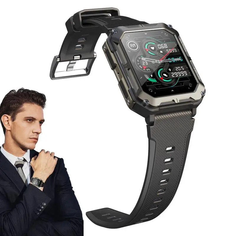 

Smart Watch For Men Military Smartwatch IP68 Waterproof 1.83 Inches HD Screen Full Touch Outdoor Smart Watches