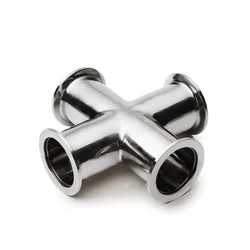 Conector de tubería sanitaria de acero inoxidable, accesorio cruzado al vacío, producto diario para elaboración de cerveza, SUS304, KF10, KF16, KF25, KF40, KF50, 4 vías