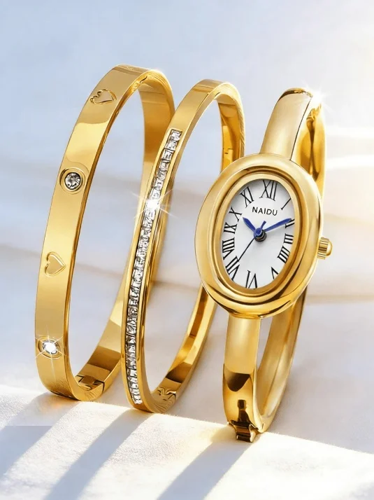 3-Piece Set of Casual, Fashionable, Versatile, Trendy and Exquisite Bracelet Watches