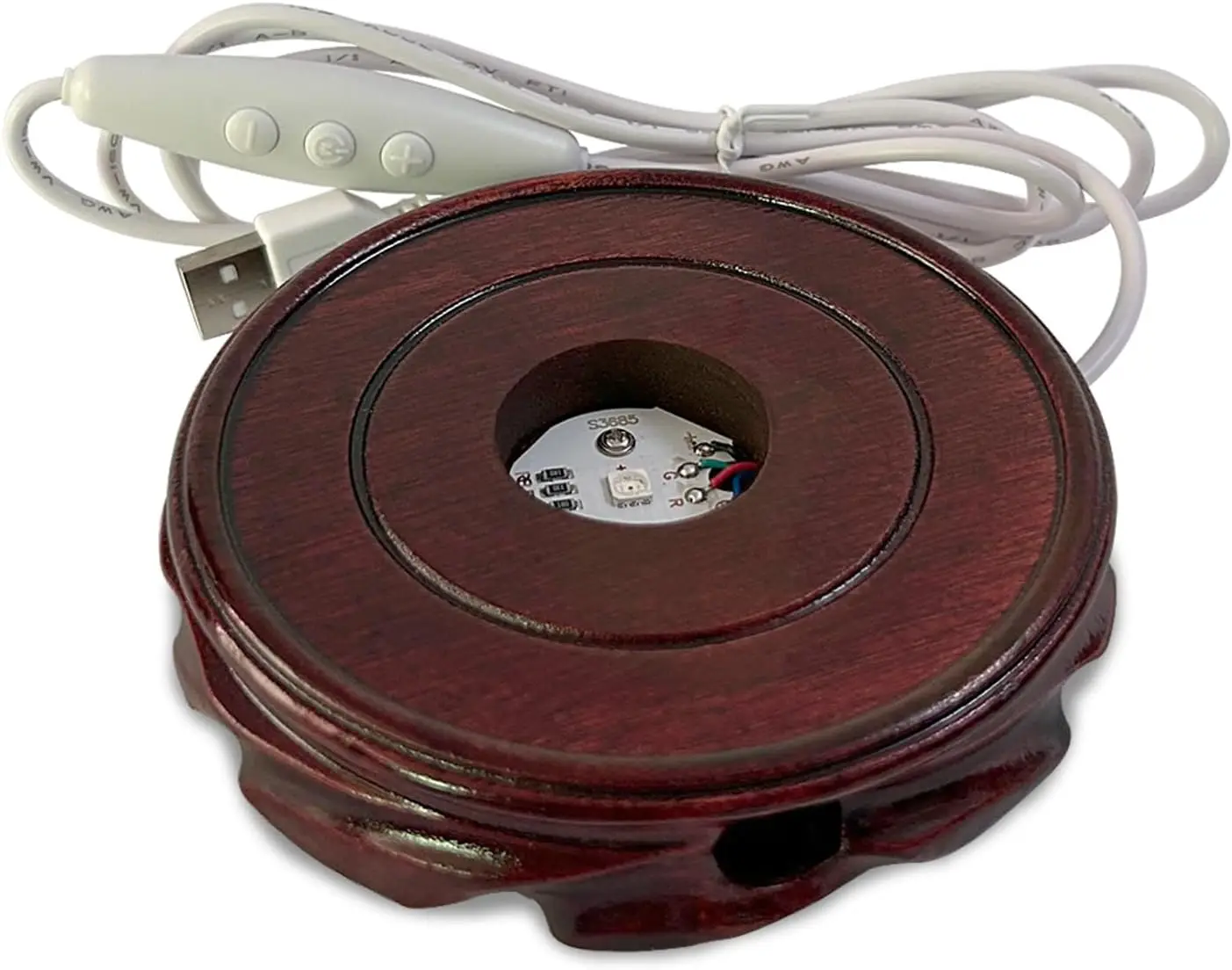 

Деревянная подставка для LED-дисплея с многоцветной подсветкой для хрустальных шаров и домашнего декора