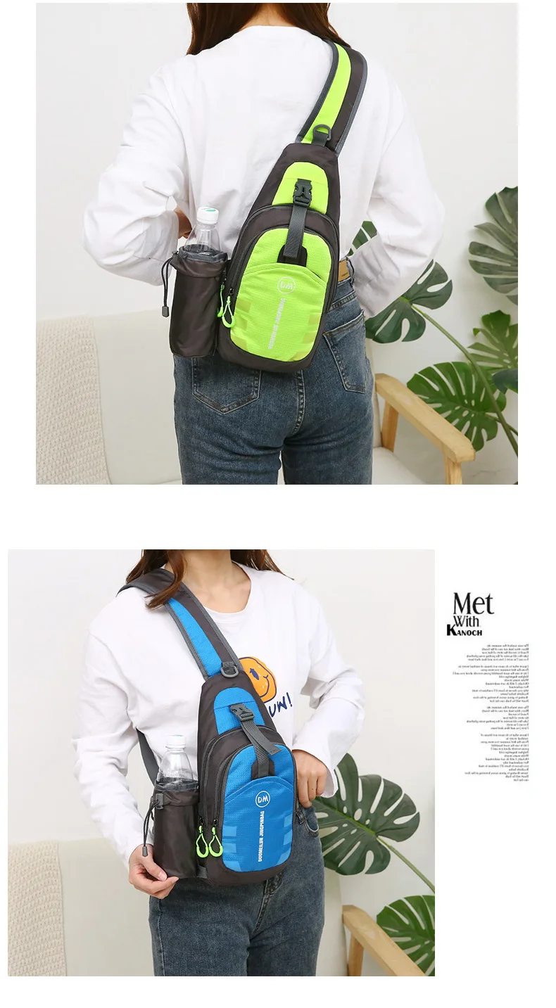 여성을위한 새로운 휴대용 고용량 야외 한 어깨 Crossbody 가방 스포츠 등산 및 승마 남자 가슴 가방 bolso 가방