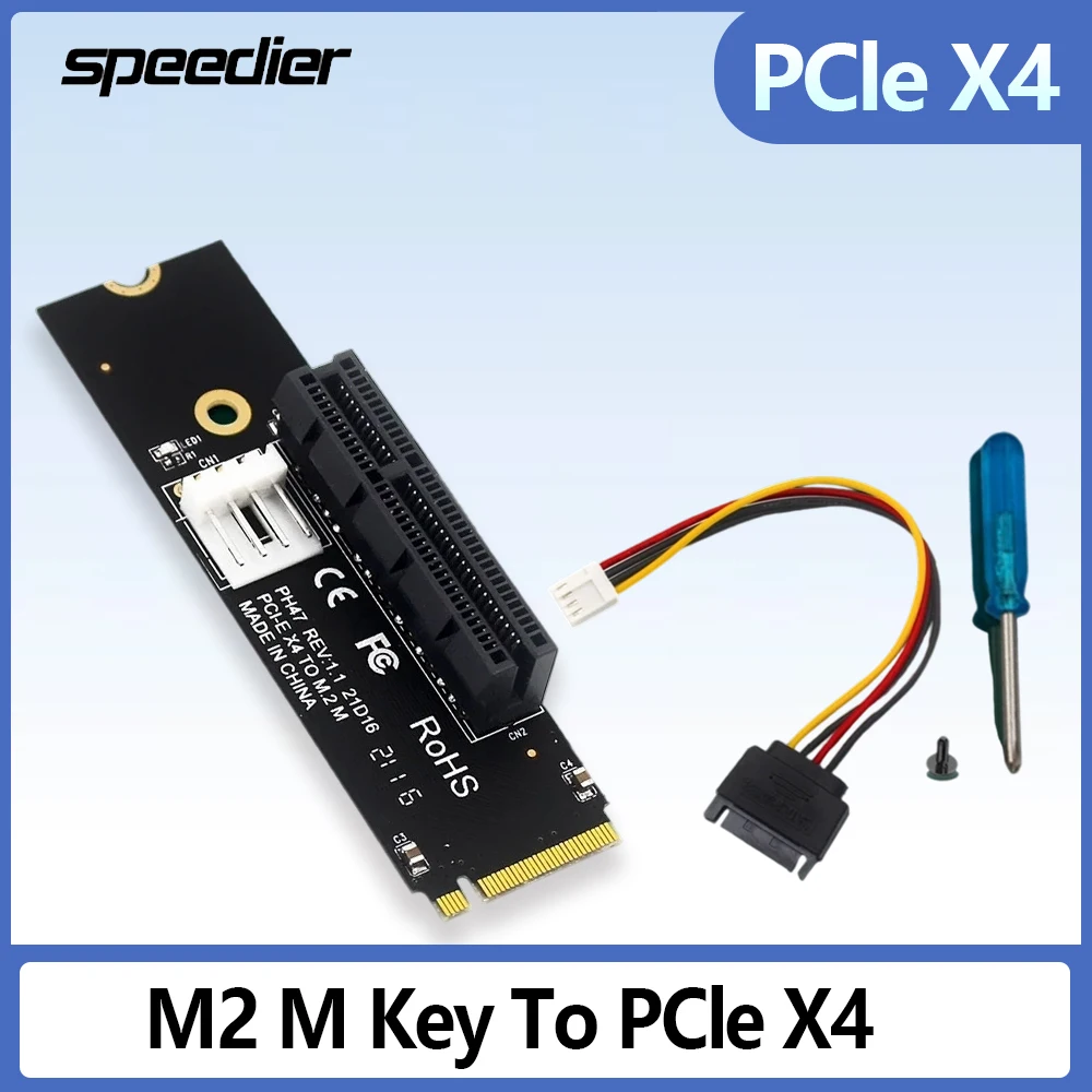 

NGFF к порта PCI-E X4, слот для карты расширения M2, компьютерный встроенный привод, компьютерный кабель, разъем 4PIN M.2 Riser с питанием SATA