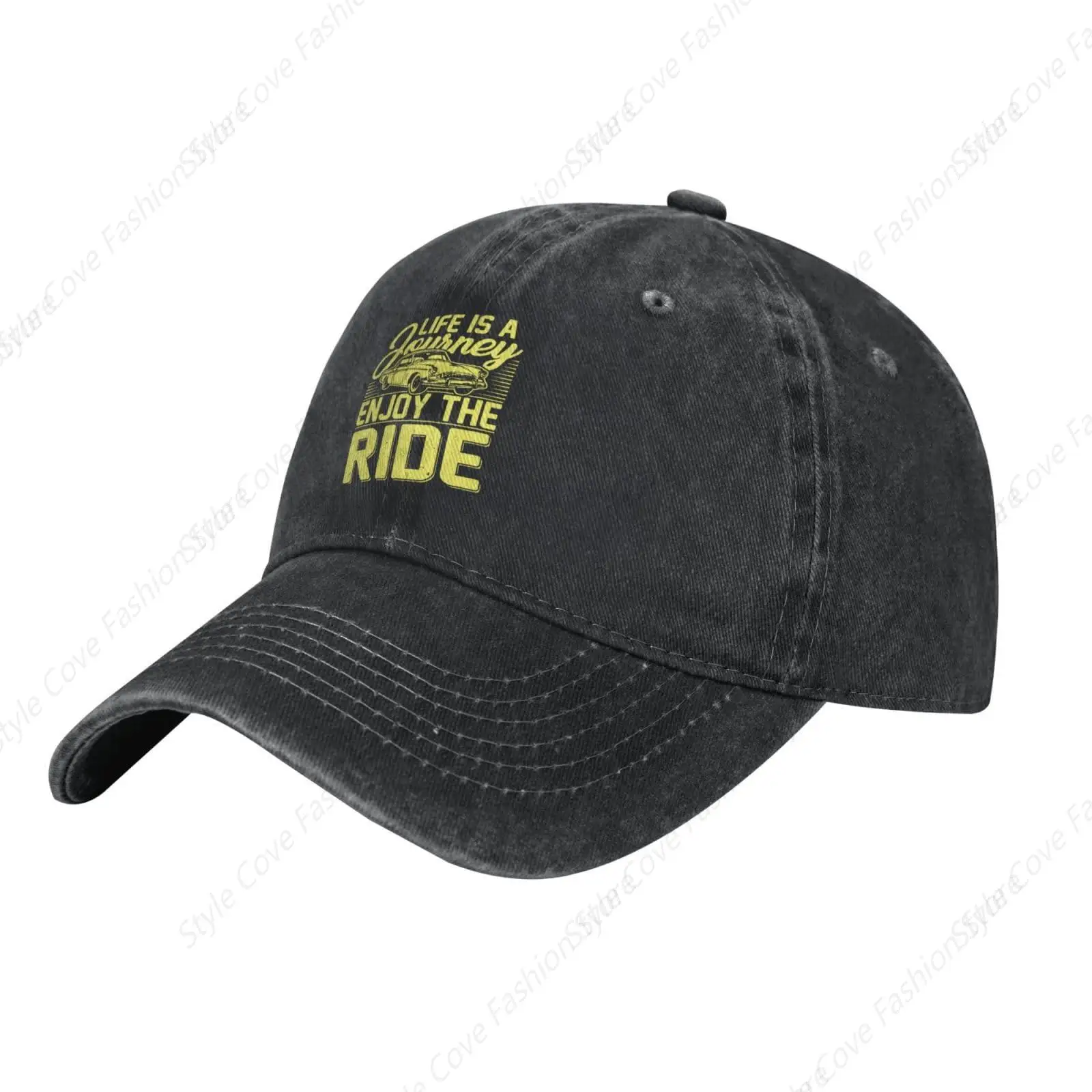 Life Is A Journey Enjoy The Ride Baseball Cap Pure Cotton Cap Men Women Baseball Cap Breathable Hat Outdoor Sports Cap