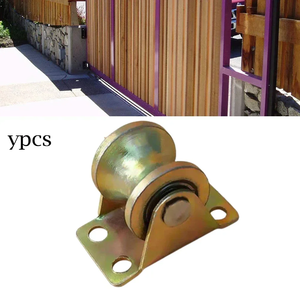 Pulley Block Gold Steel U Shaped Single Wheel Pulley Block with High Load Capacity of 441Lbs and 31mm Wheel Diameter