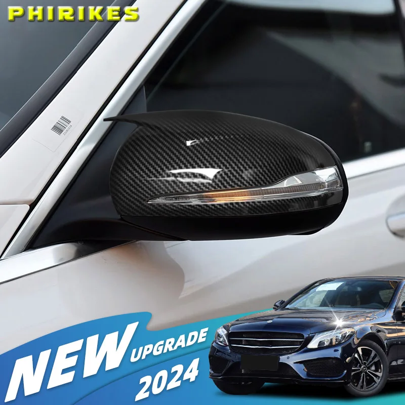 

For Mercedes-Benz E GLC S C Class W205 W213 X253 W222 W238 LHD Rearview Side Mirror Cover Wing Cap Exterior Door Rear View Trim