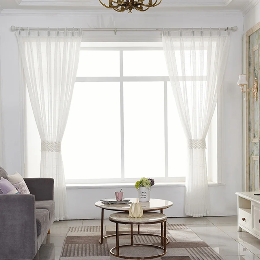 1/2 Panels Luxury Gold And Silver Grid Curtain Fabric Room Divider Transparent Light Filtering Bedroom And Living Room Shade