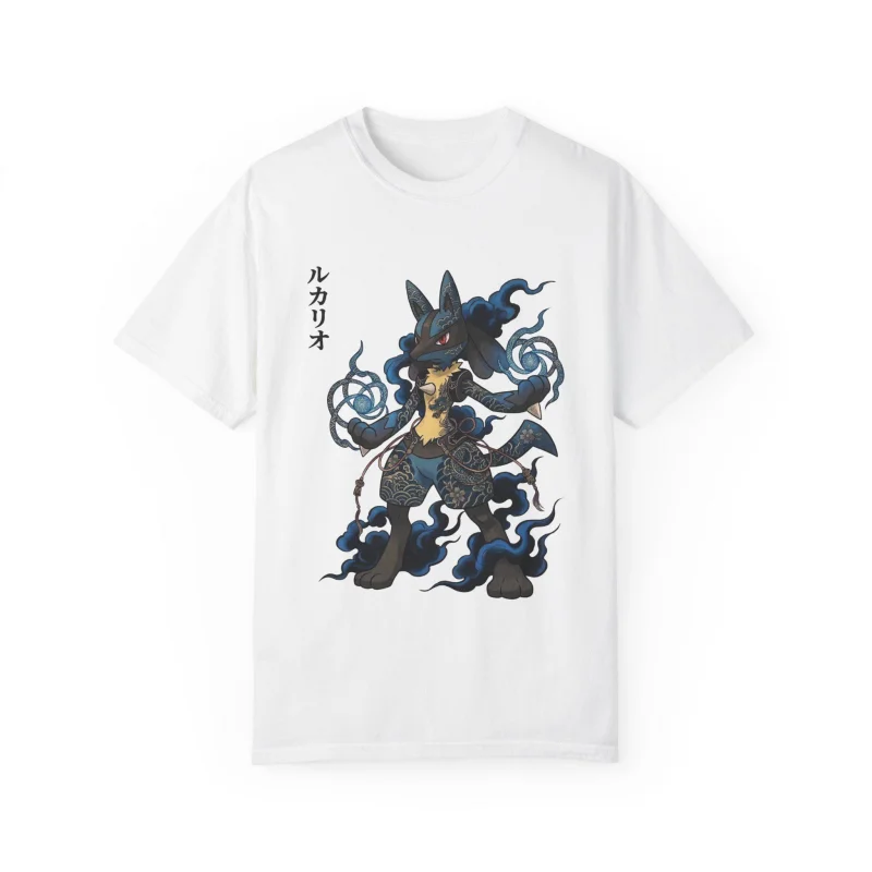 

Lucario Pokemon T-shirt, unisex, men's top, Harajuku Y2K style, new streetwear for summer 2026.