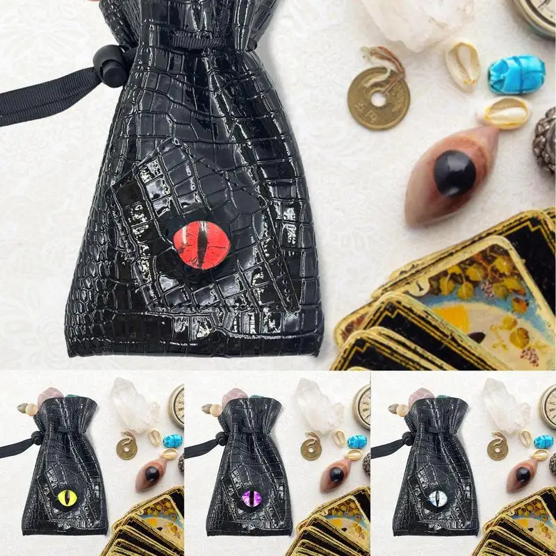 Dice Bag Creative Dragon Eye Pattern Dice Bags With Drawstring Dice Organizer String Pull Coin Purse Magic Bag Drawstring Design