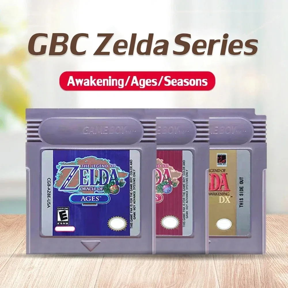 Popular y divertido cartucho de juego Zelda GBC tarjeta de consola Legend of Zelda Awakening Oracle of Seasons DX Links Awakening versión de EE. UU.