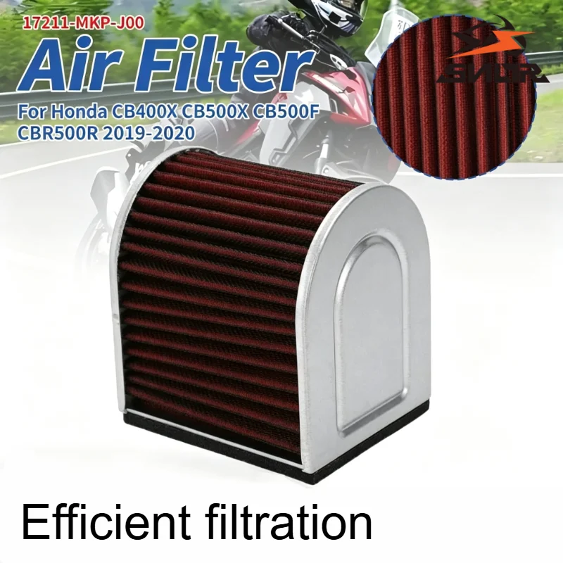SNOR Heavy Flow Intake Air Filter For Honda CB500F CB500X CBR500 2013-2018 CB400X CBR400R Post 2019 Motorbike Engine Replacement
