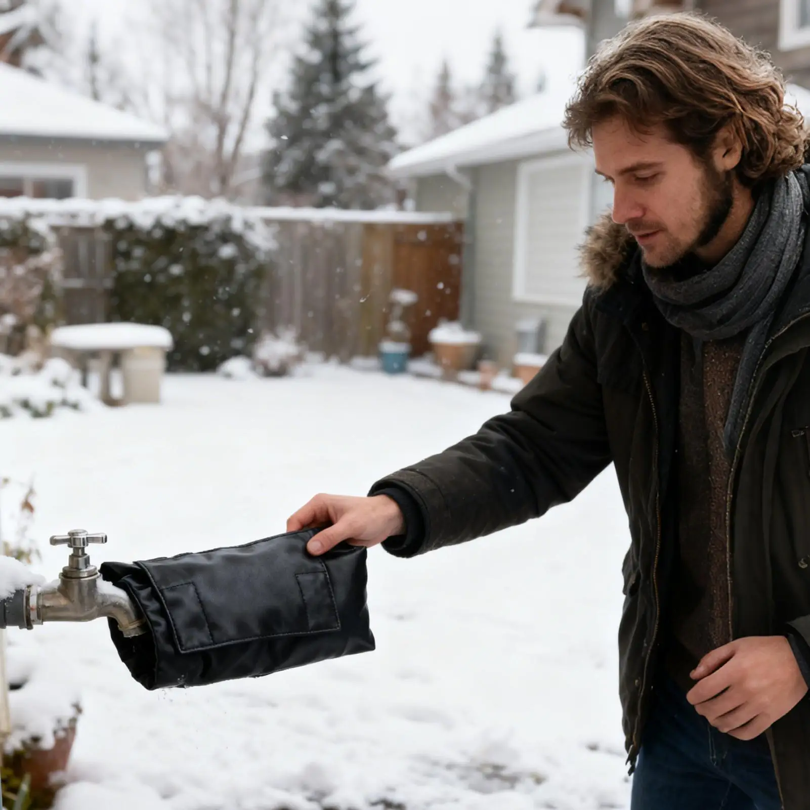 

Faucet Covers For Winter Waterproof Insulated Thick Reusable Spigot Socks Water Faucet Pipe Insulation Cover For Garden Yard