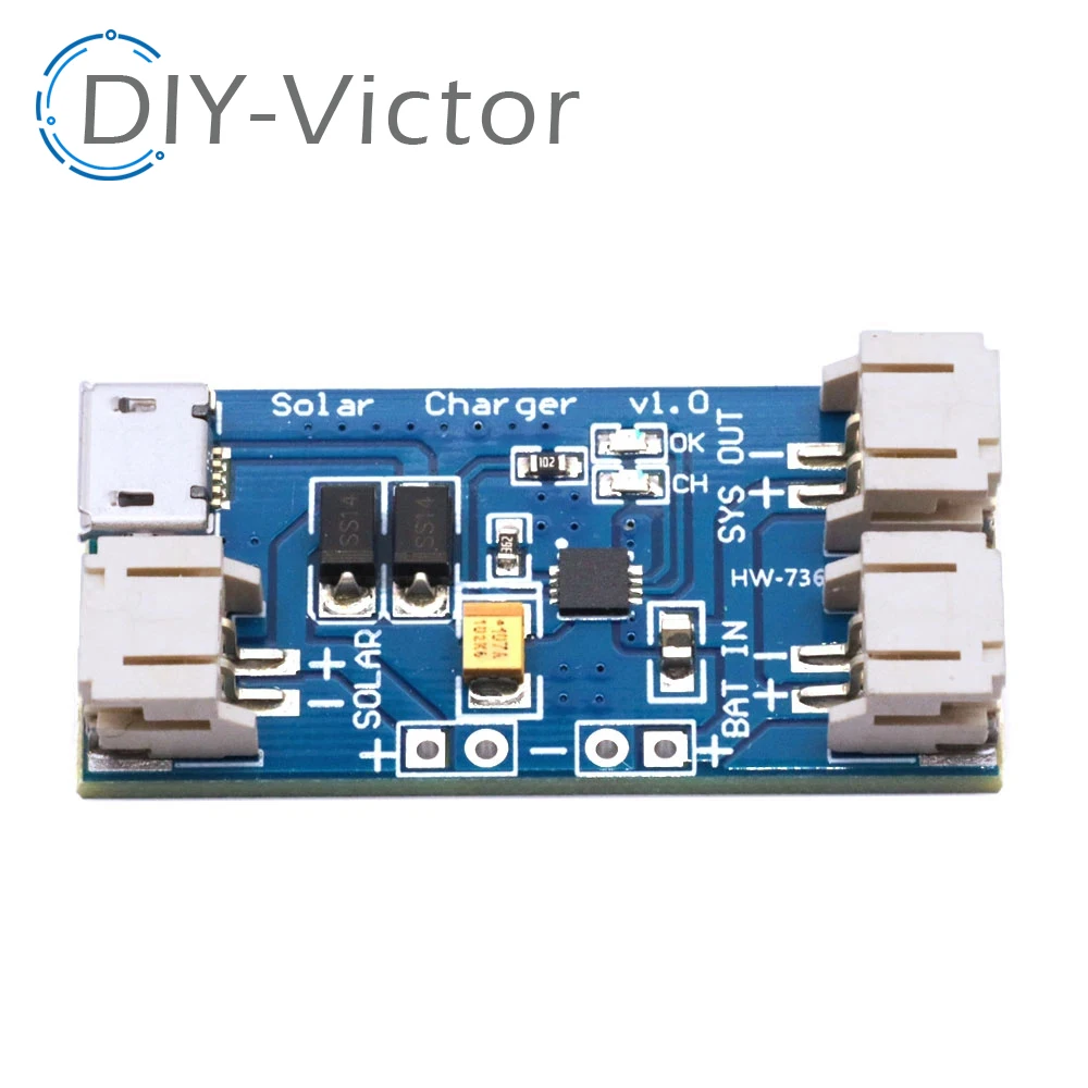 Mini Solar Lipo Lithium Battery Charging Charger Board CN3791 CN3163 CN3065 modulo Controller regolatore pannello solare con cavo