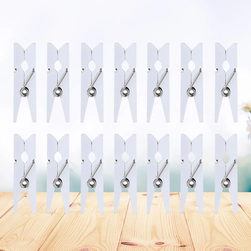 100 قطعة مقاطع صور خشبية صغيرة مشابك الغسيل الطبيعية 2.5 سنتيمتر للمشروعات الحرفية معلقة صور الديكور مقاطع الصور #1