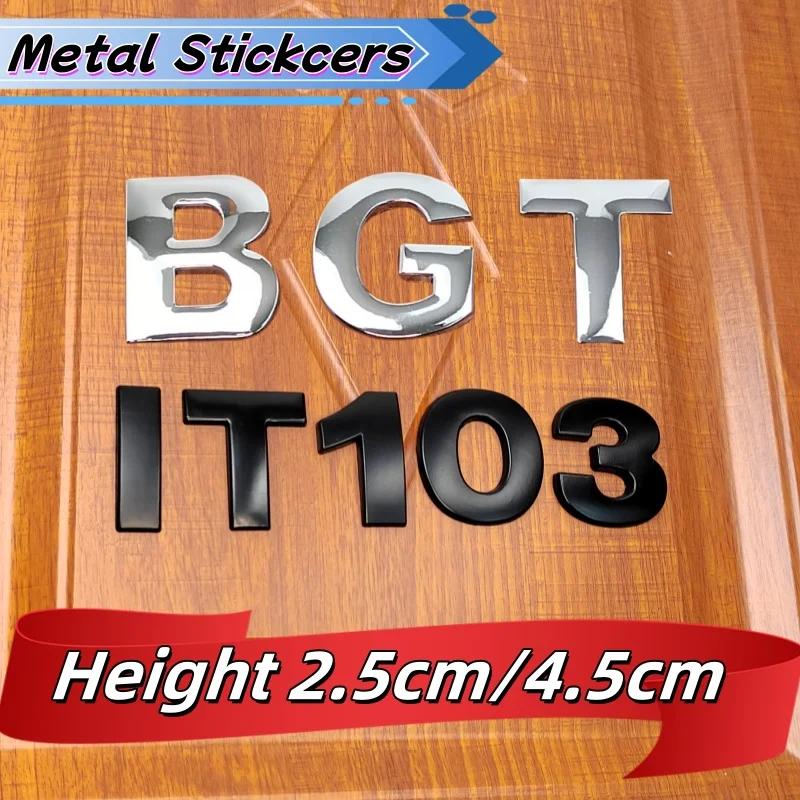 2.5cm/4.5cm Metal Alphabet Sticker English Letter Car Decoration Black Silver DIY Digital Mark House Number Door Plate