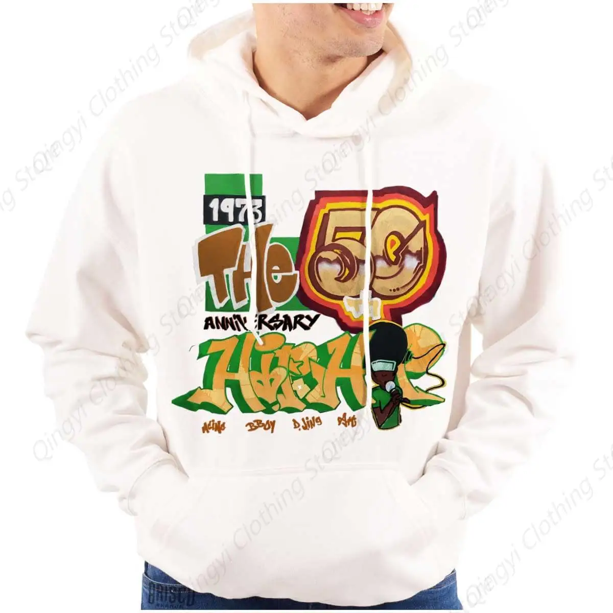 Graffiti  Anniversary of Hip Hop Hoodie Sweatshirt Women Men White