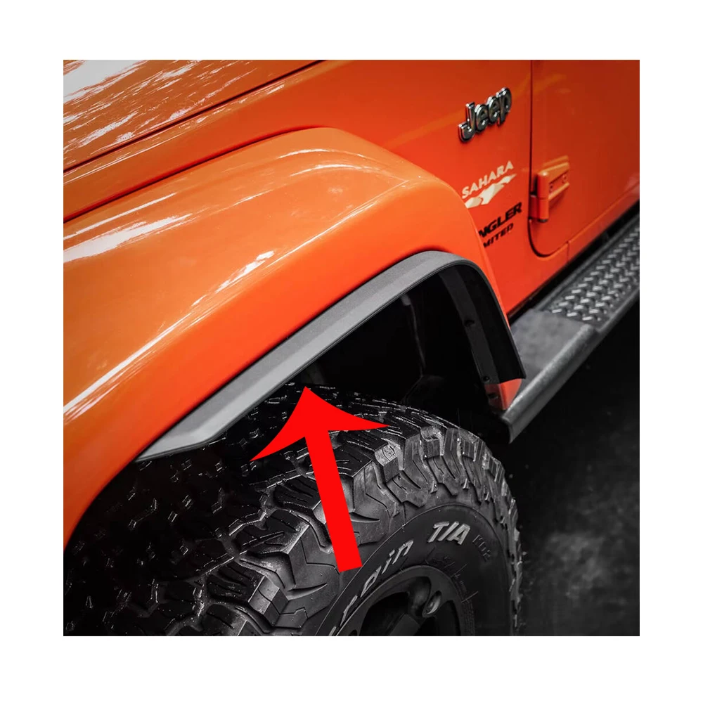 Lantsun J401 ABS Fender Flares Front/Rear Wheel Eyebrow Small Wheel Arch for Jeep for Wrangler JK07-17