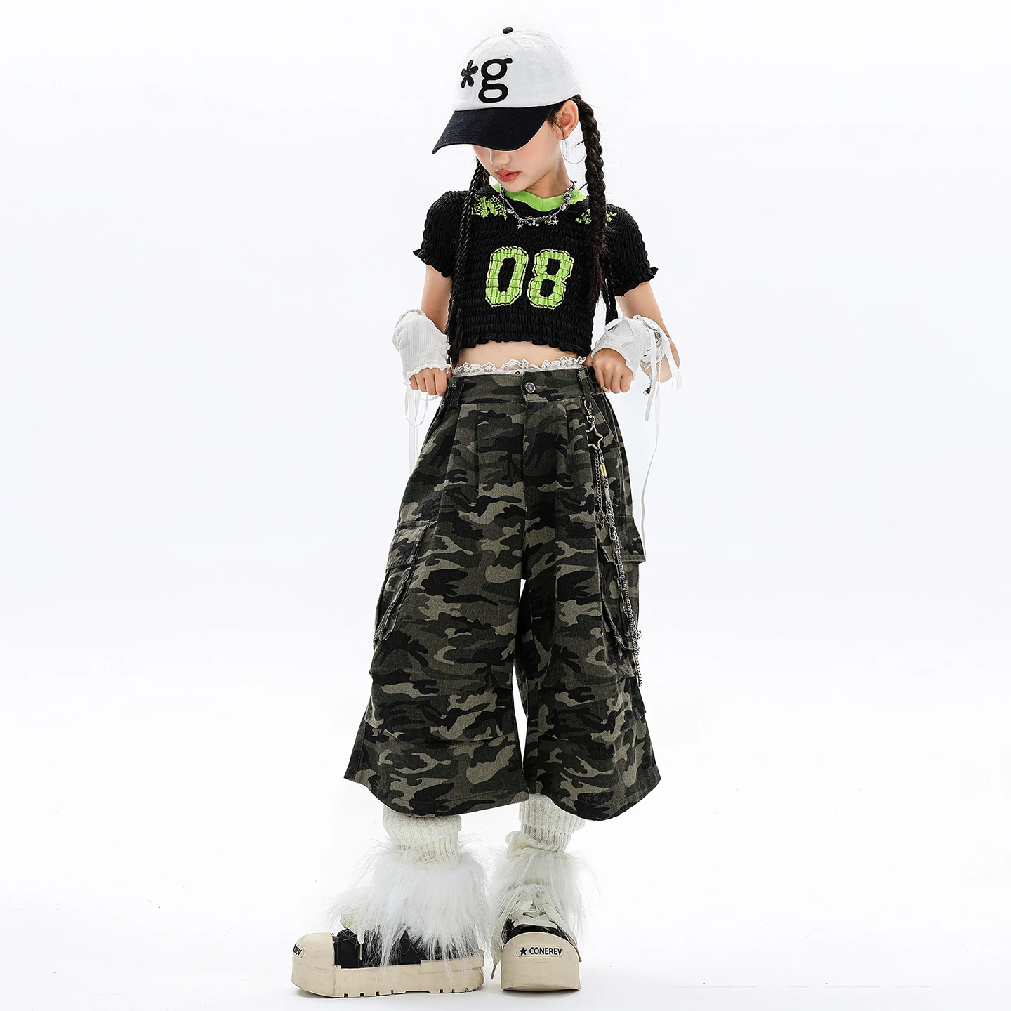 Ragazze Hip Hop Crop Tank Tshirt Denim Pantaloni cargo Bambini Street Dance Girl Group Costumi Bambini Streetwear Jazz Set di vestiti