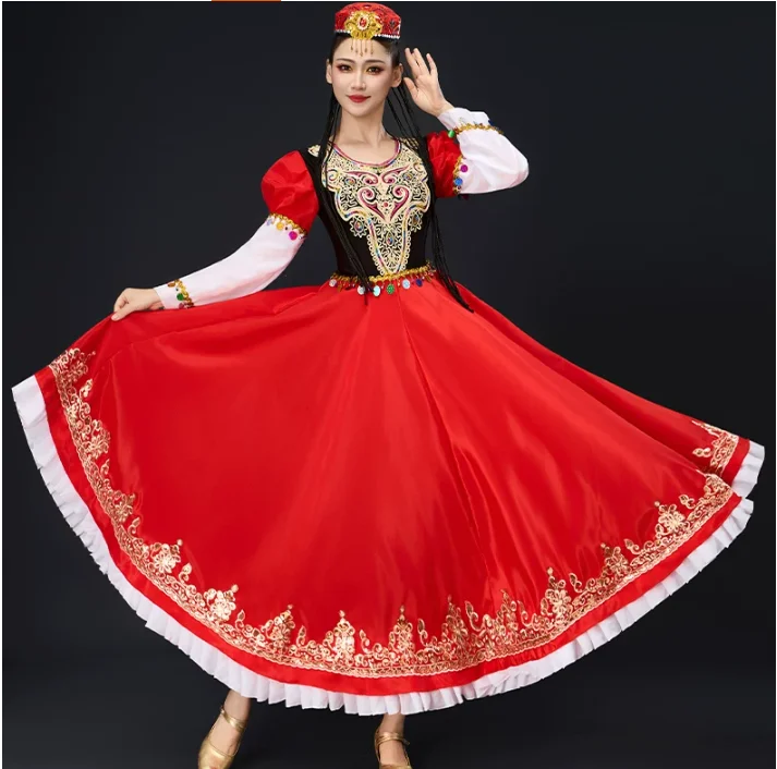

Chinese Ethnic Dance Costumes, Xinjiang Dance Costumes, Uyghur Stage Performance Costumes