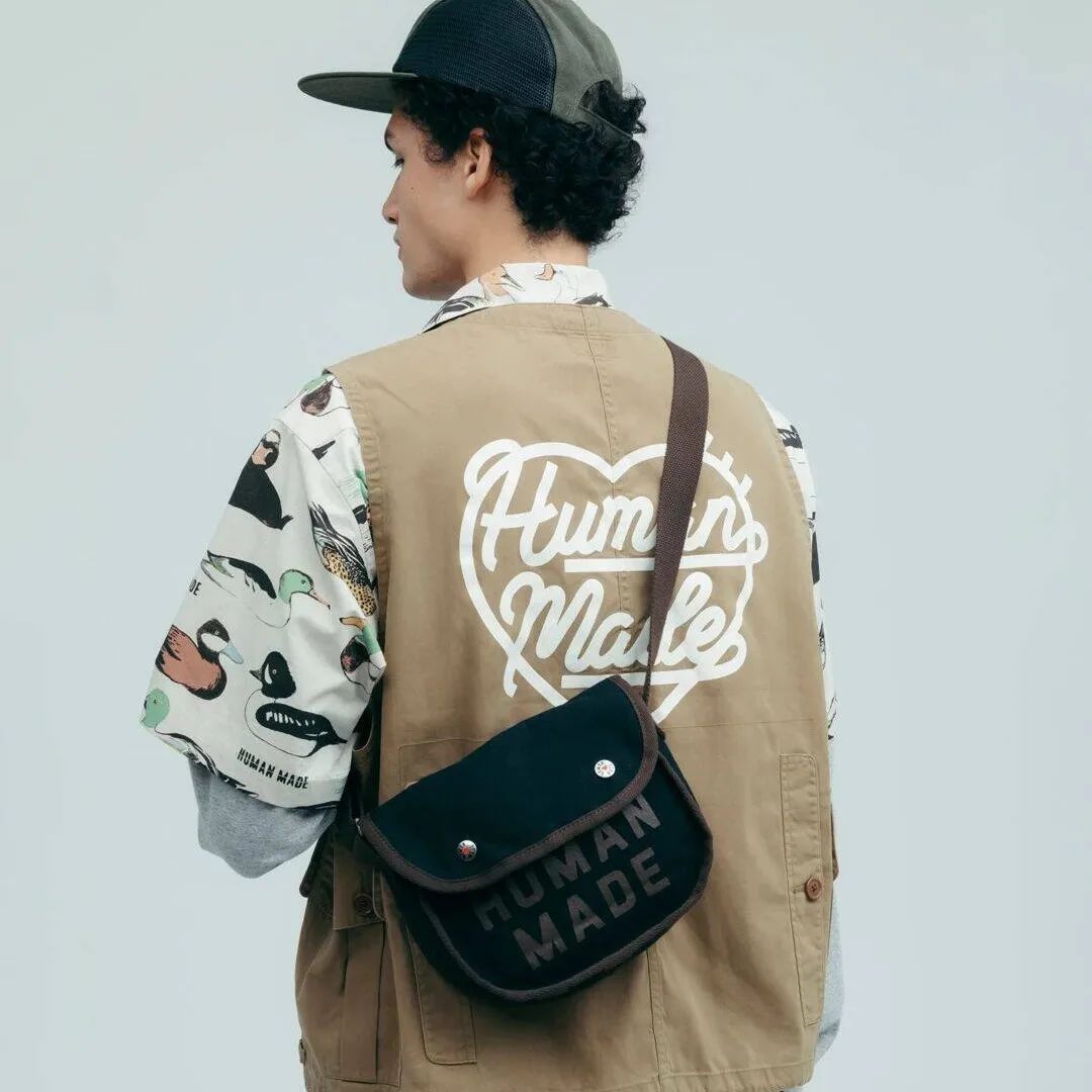 2026 Human Made Mens Womens Shoulder Bag Nylon Flap Crossbody