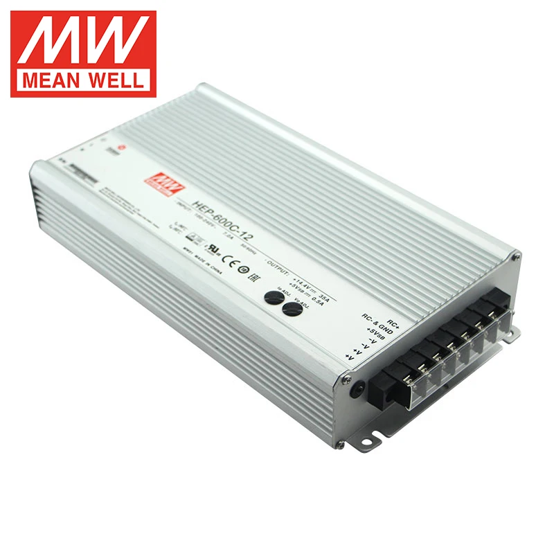 Meanwell HEP-600C-12 Power 600W Battery Charger for Harsh Environment 12V AC to DC Battery Charger