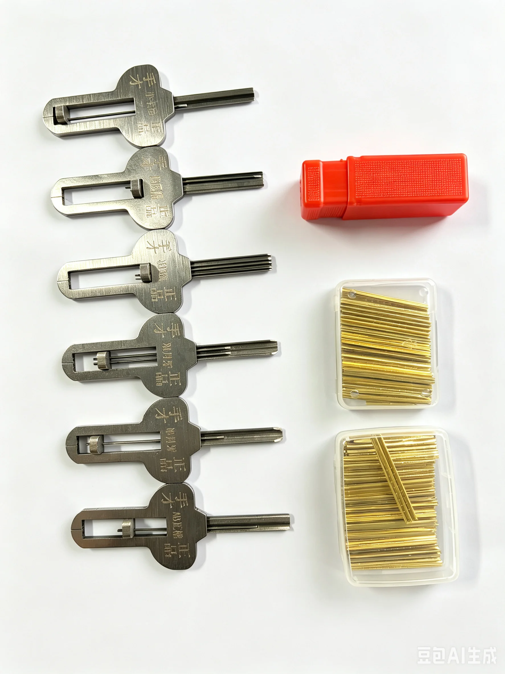 6-Piece Foil Impressioning Tool Set for Opening Crescent-Style Groove Lock Cylinders (Locksmith Tools)