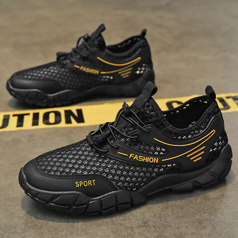

Summer Mesh Sports Walking Shoes Men Sneakers Anti-Slip Mountain Climbing Shoes Hollow out Aqua Water Shoes Man Outdoor Footwear