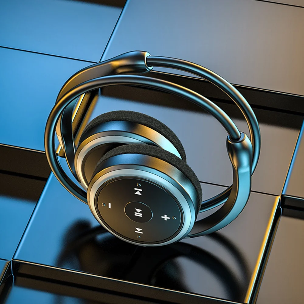 ممتاز! سماعات بلوتوث صغيرة A23 ملفوفة حول الرأس - سماعة رأس رياضية صغيرة لاسلكية، عمر بطارية 12 ساعة، أزرق