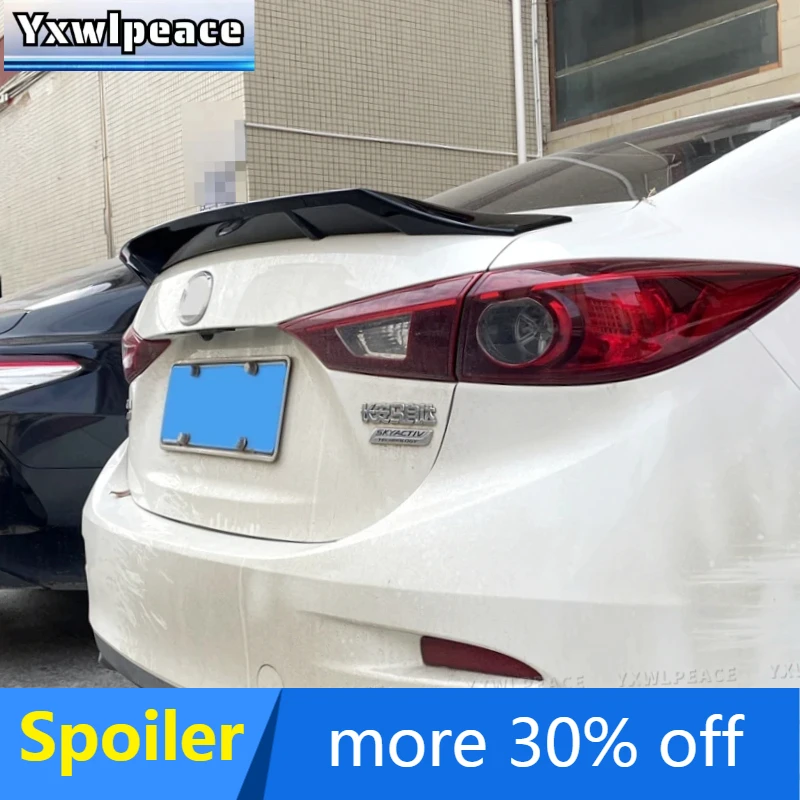 

For Mazda 3 Axela 4 Doors Spoiler 2014-2018 High Quality ABS Material R Style Rear Trunk Lip Spoiler Body Kit Accessories