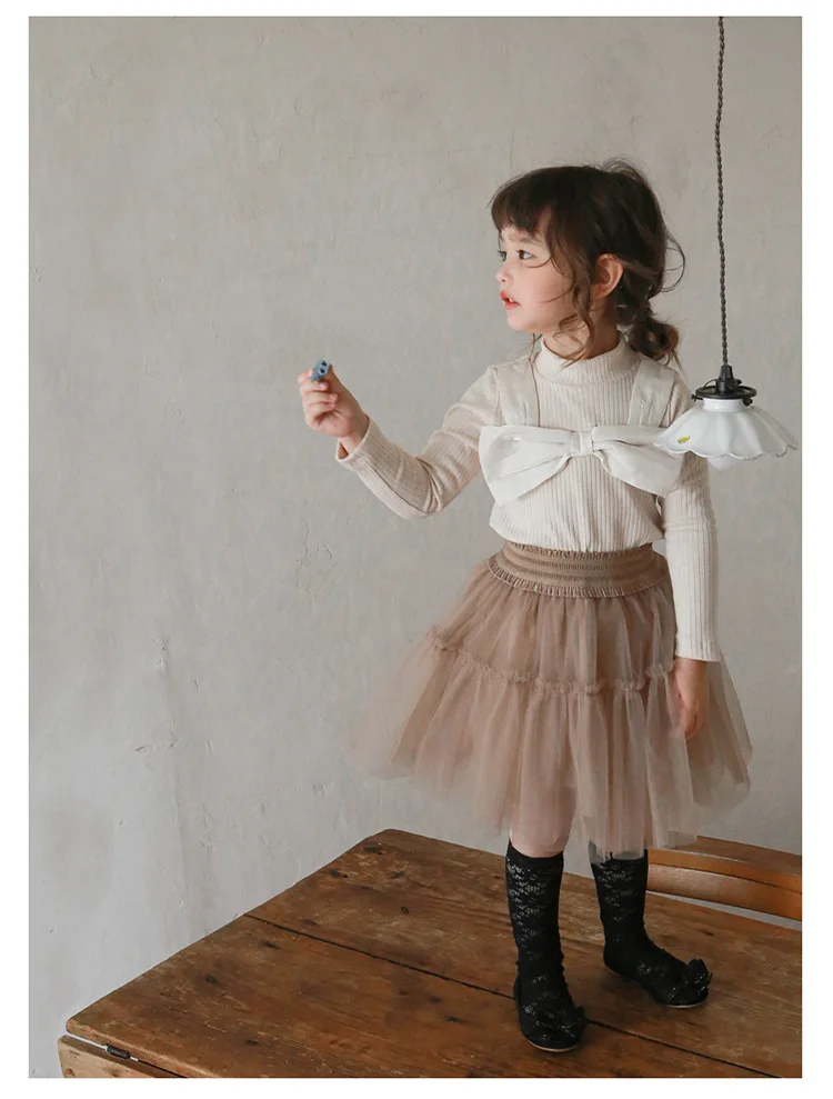 

2022 New Arrival Toddler Kids Girl Tulle A-line Tutu Skirt Princess Mini Dress Retro Children Cute Pettiskirt