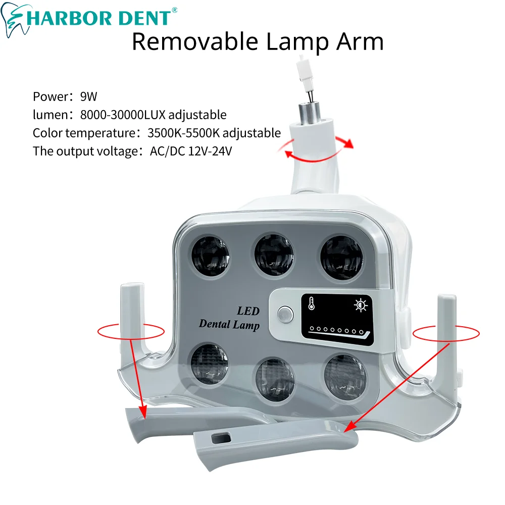 6-listwa lampa dentystyczna LED z inteligentnym przełącznikiem czujnikowym Dwukolorowa bezcieniowa lampa indukcyjna do implantów Sprzęt