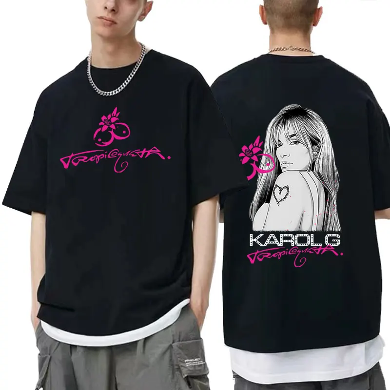

Karol G Tropicoqueta Latina Foreva 2025 Album T Shirts Male Casual Soft Cotton T-shirt Summer Men Women Clothing Fashion Tshirt