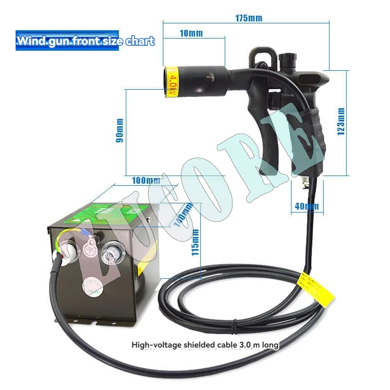 مسدس إزالة الغبار الصناعي St-302d مكافحة ساكنة أيون الهواء مكافحة ساكنة الهواء إزالة الغبار الكهروستاتيكي 10kv
